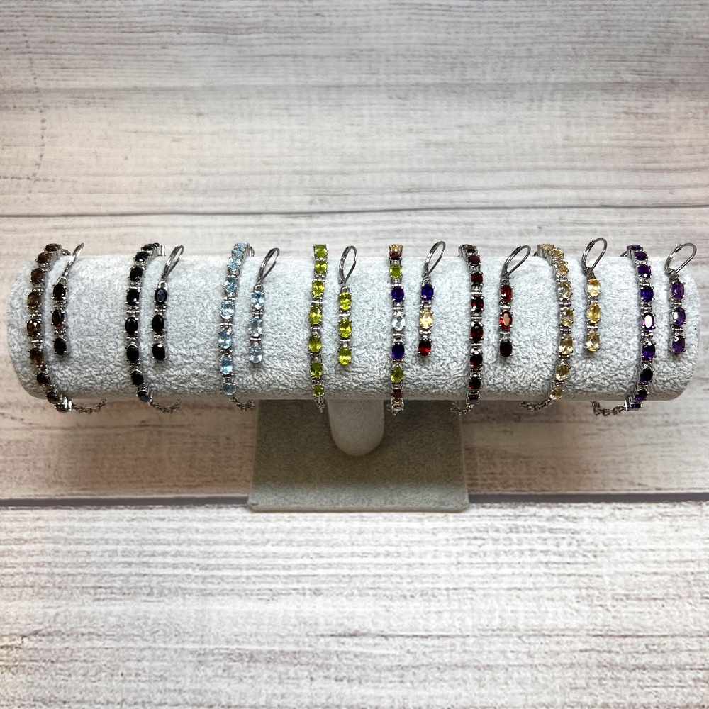 Gemstone Bracelet and Earring Set